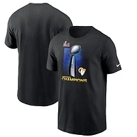 Men's Nike Black Los Angeles Rams Super Bowl LVI Champions Lombardi Trophy T-Shirt