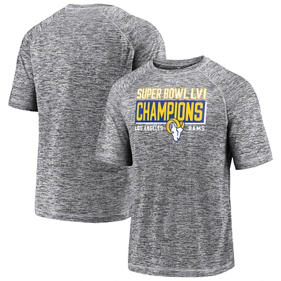 Men's Fanatics Gray Los Angeles Rams Super Bowl LVI Champions Stacked Depth T-Shirt