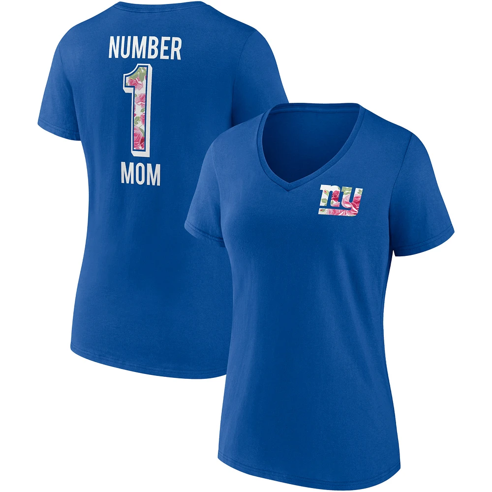 Women's Fanatics Royal New York Giants Team Mother's Day V-Neck T-Shirt