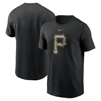 Men's Nike Black Pittsburgh Pirates Camo Logo Team T-Shirt