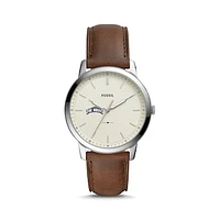 Fossil Mount St. Mary's Mountaineers The Minimalist Brown Leather Watch