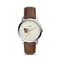 Fossil Rochester Institute of Technology Tigers The Minimalist Brown Leather Watch