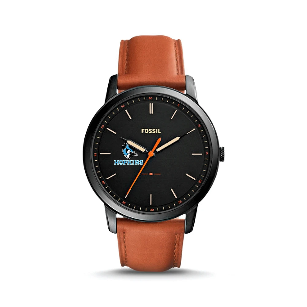 Fossil Johns Hopkins Blue Jays The Minimalist Slim Light Brown Leather Watch
