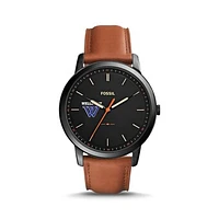 Fossil Wellesley Blue The Minimalist Slim Light Brown Leather Watch