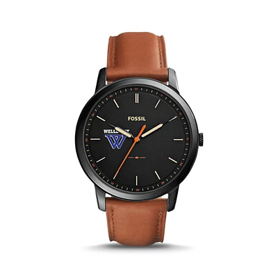 Fossil Wellesley Blue The Minimalist Slim Light Brown Leather Watch