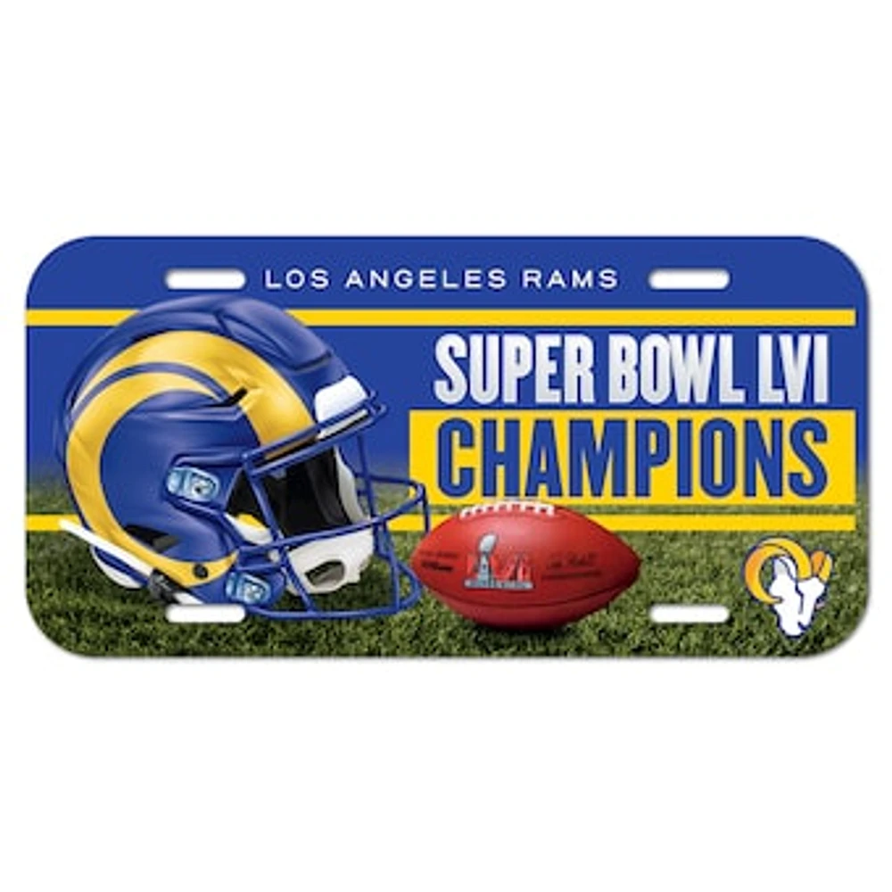 WinCraft Los Angeles Rams Super Bowl LVI Champions Plastic License Plate