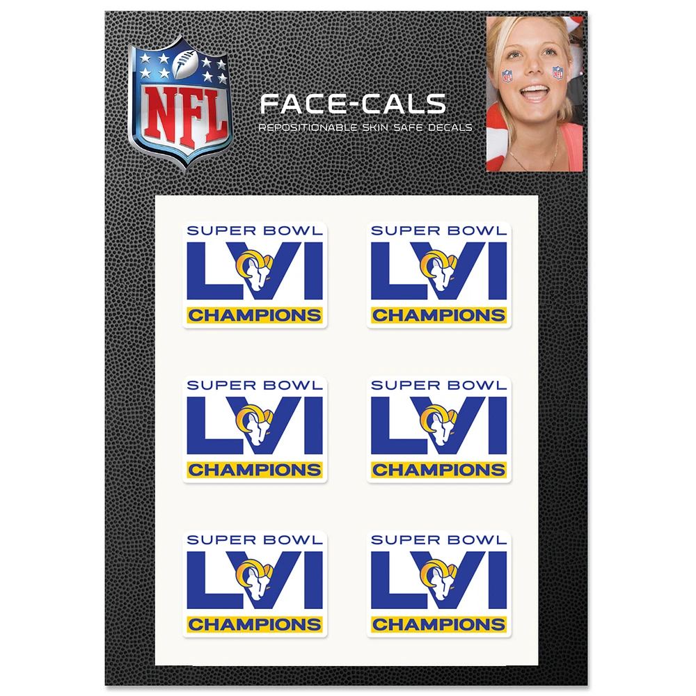 WinCraft Los Angeles Rams Super Bowl LVI Champions 6-Piece Face-Cals Set