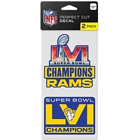 WinCraft Los Angeles Rams Super Bowl LVI Champions 2-Piece 4'' x 8'' Perfect Cut Decal Set