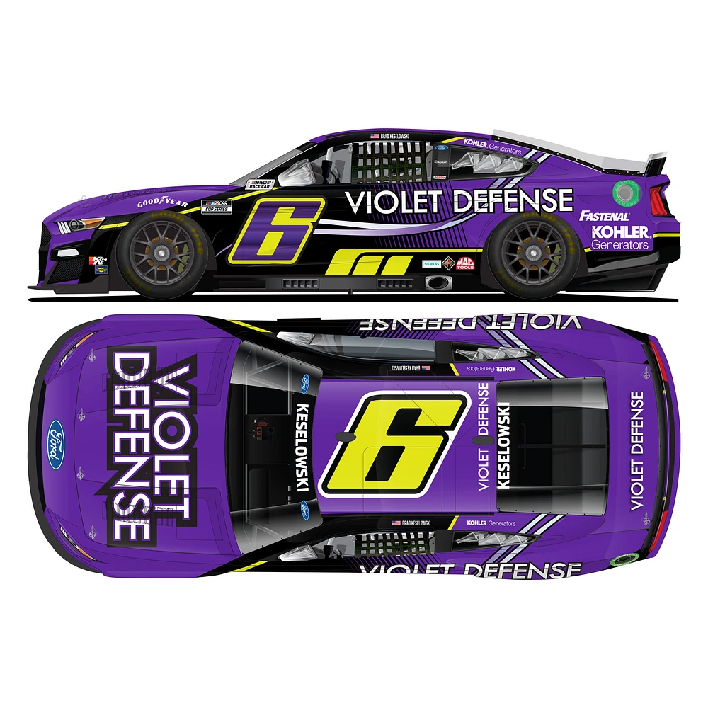 Action Racing Brad Keselowski 2022 #6 Violet Defense 1:24 Elite Die-Cast Ford Mustang