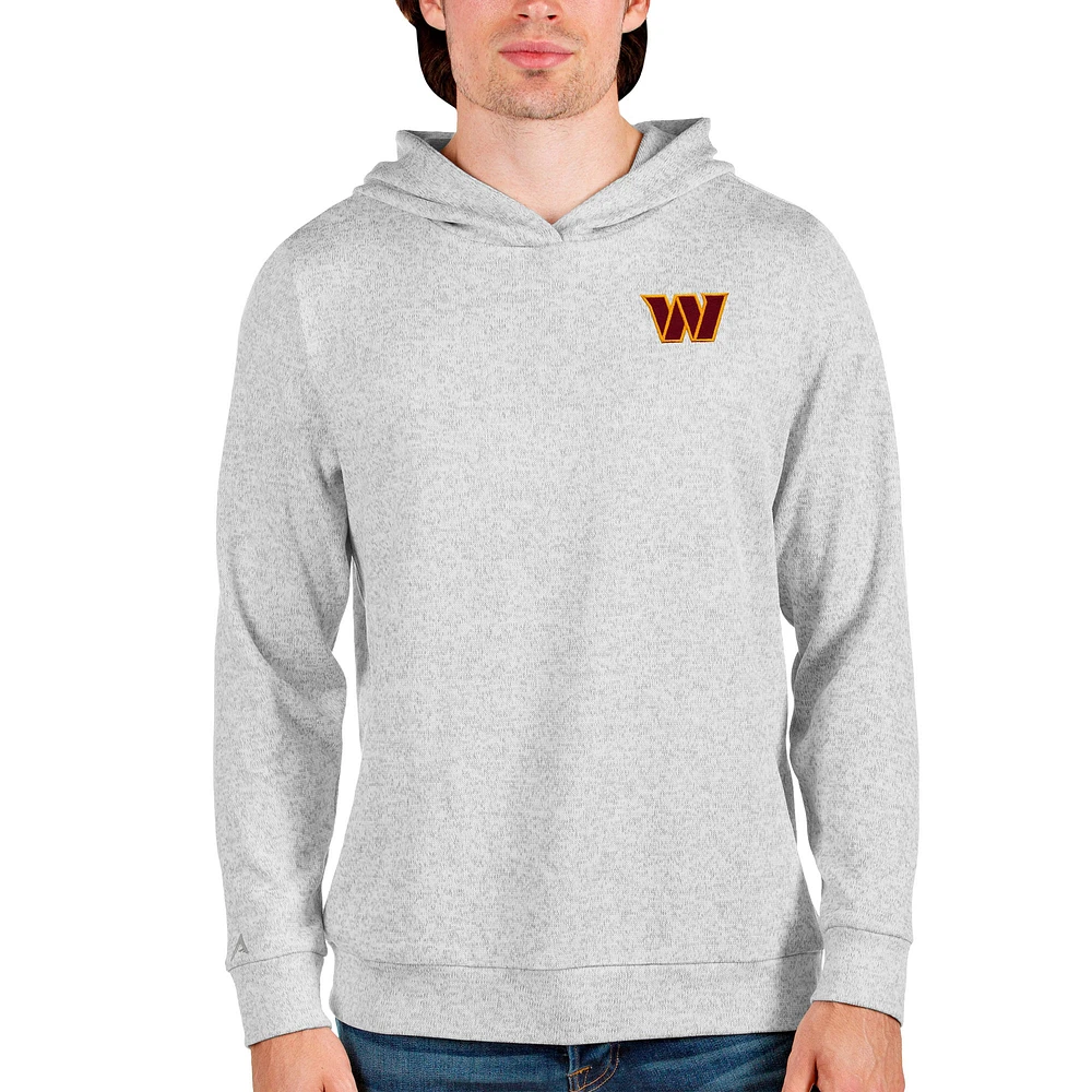 Men's Antigua Heathered Gray Washington Commanders Absolute Pullover Hoodie