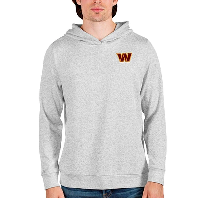 Men's Antigua Heathered Gray Washington Commanders Absolute Pullover Hoodie