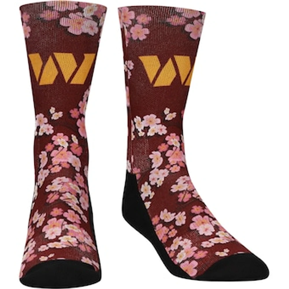 Rock Em Socks Washington Commanders Localized Cherry Blossom Crew Socks