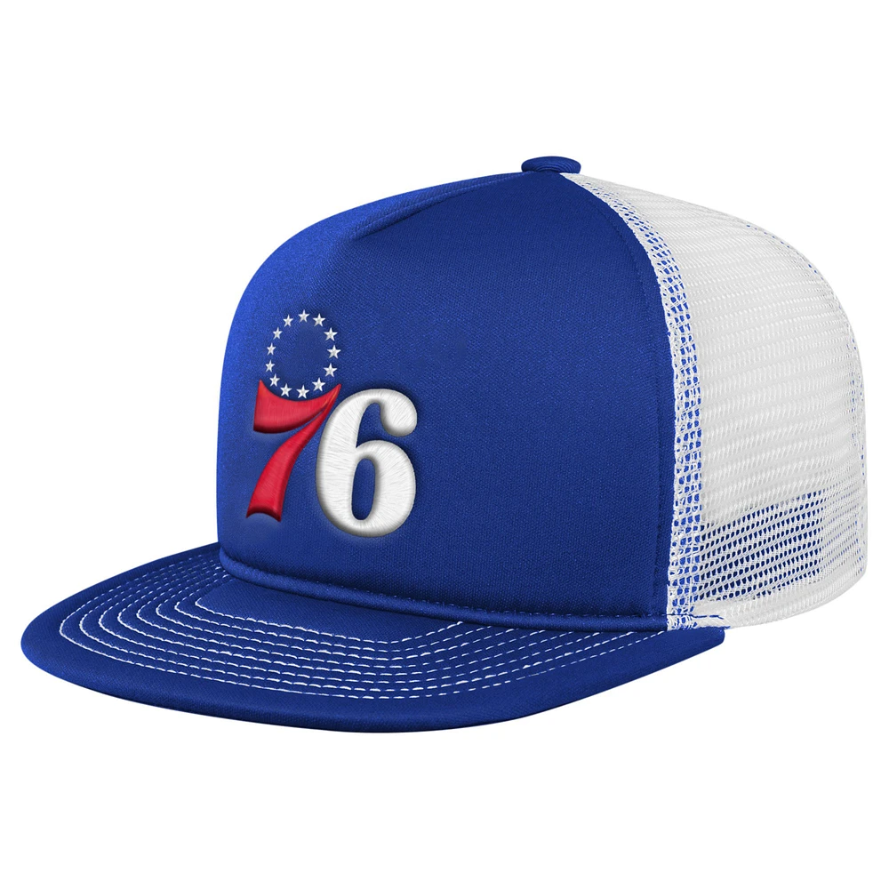 Youth Royal Philadelphia 76ers Foam Front - Trucker Snapback Hat