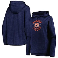 Women's Under Armour Heathered Navy Auburn Tigers Fleece Pullover Hoodie