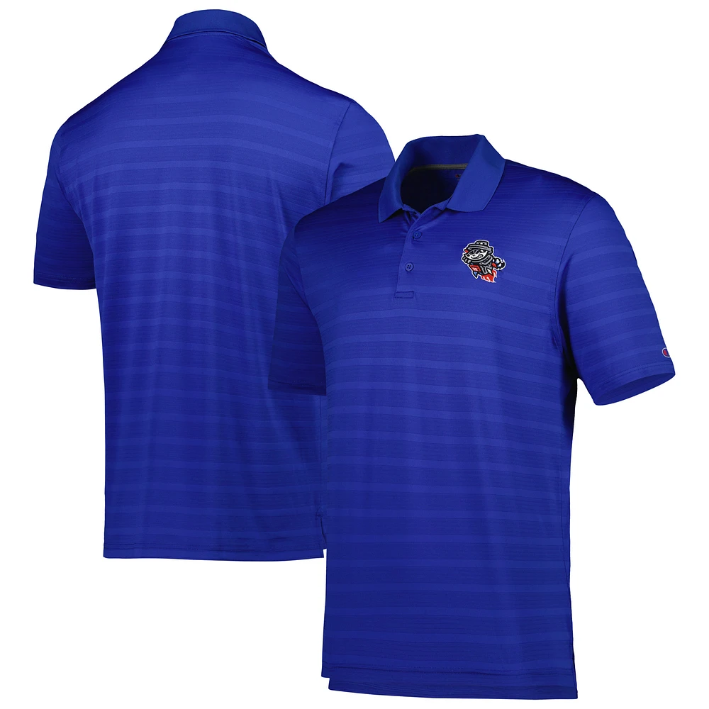 Men's Champion Royal Rocket City Trash Pandas Textured Solid Polo