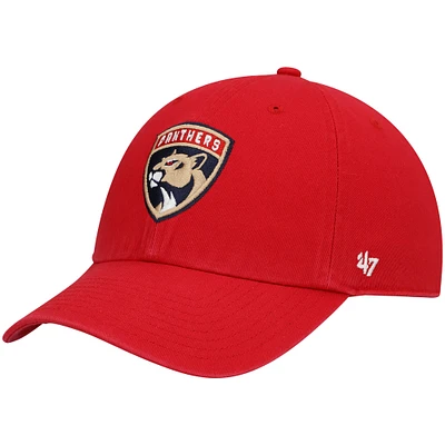 Men's '47 Red Florida Panthers Logo Clean Up Adjustable Hat