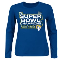 Women's Fanatics Royal Los Angeles Rams Super Bowl LVI Champions Parade Long Sleeve Scoop Neck Plus T-Shirt