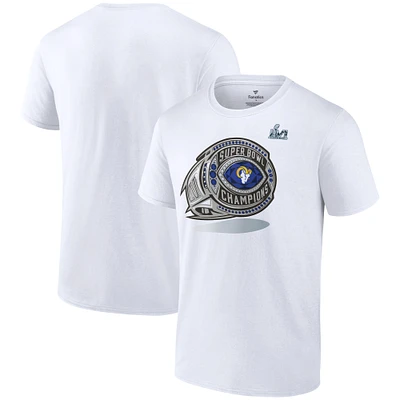 Men's Fanatics White Los Angeles Rams Super Bowl LVI Champions Big & Tall Ring T-Shirt