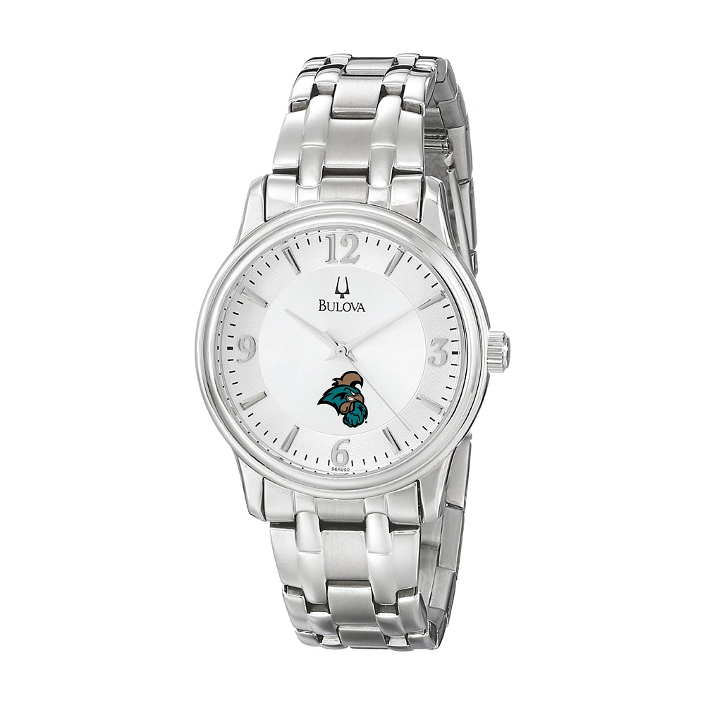 Men's Bulova Silver Coastal Carolina Chanticleers
