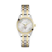 Women's Bulova Silver/Gold Nazareth College Golden Flyers Classic Two-Tone Round Watch