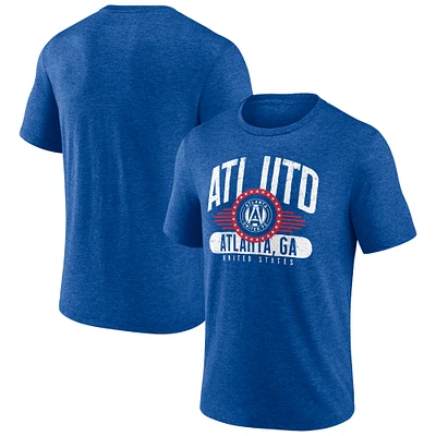 Men's Heathered Royal Atlanta United FC Badge of Honor Tri-Blend T-Shirt