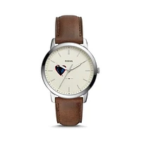 Fossil DePaul Blue Demons The Minimalist Brown Leather Watch