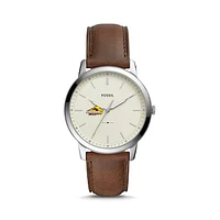 Fossil Emerson College Lions The Minimalist Brown Leather Watch