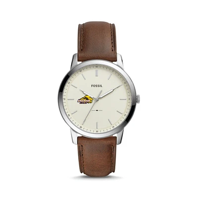 Fossil Emerson College Lions The Minimalist Brown Leather Watch