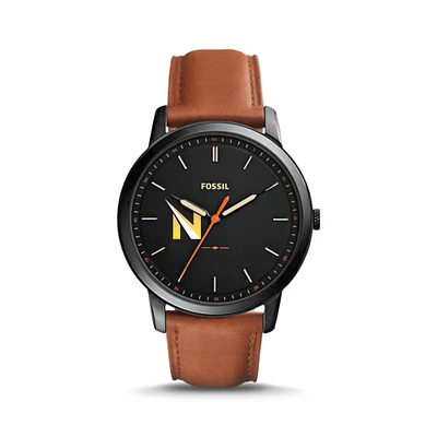 Fossil Northwestern Ohio Racers The Minimalist Slim Light Brown Leather Watch