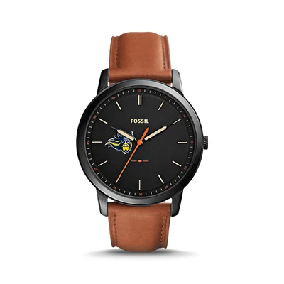 Fossil Augustana Vikings The Minimalist Slim Light Brown Leather Watch