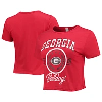 Women's ZooZatz Red Georgia Bulldogs Core Laurels Cropped T-Shirt