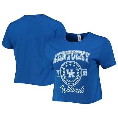 Women's ZooZatz Royal Kentucky Wildcats Core Laurels Cropped T-Shirt