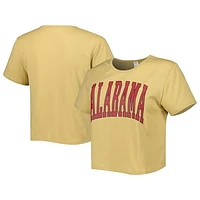 Women's ZooZatz Tan Alabama Crimson Tide Core Fashion Cropped T-Shirt