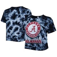 Women's ZooZatz Black Alabama Crimson Tide Cloud-Dye Cropped T-Shirt