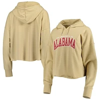 Women's ZooZatz Tan Alabama Crimson Tide Core University Cropped French Terry Pullover Hoodie