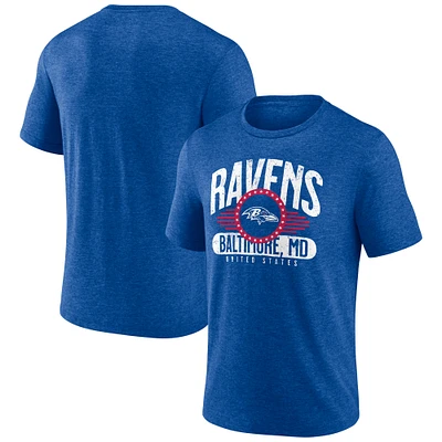 Men's Royal Baltimore Ravens Badge of Honor Tri-Blend T-Shirt