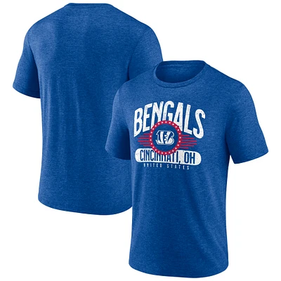 Men's Royal Cincinnati Bengals Badge of Honor Tri-Blend T-Shirt