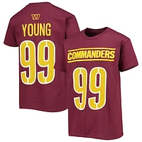 Youth Chase Young Burgundy Washington Commanders Mainliner Player Name & Number T-Shirt