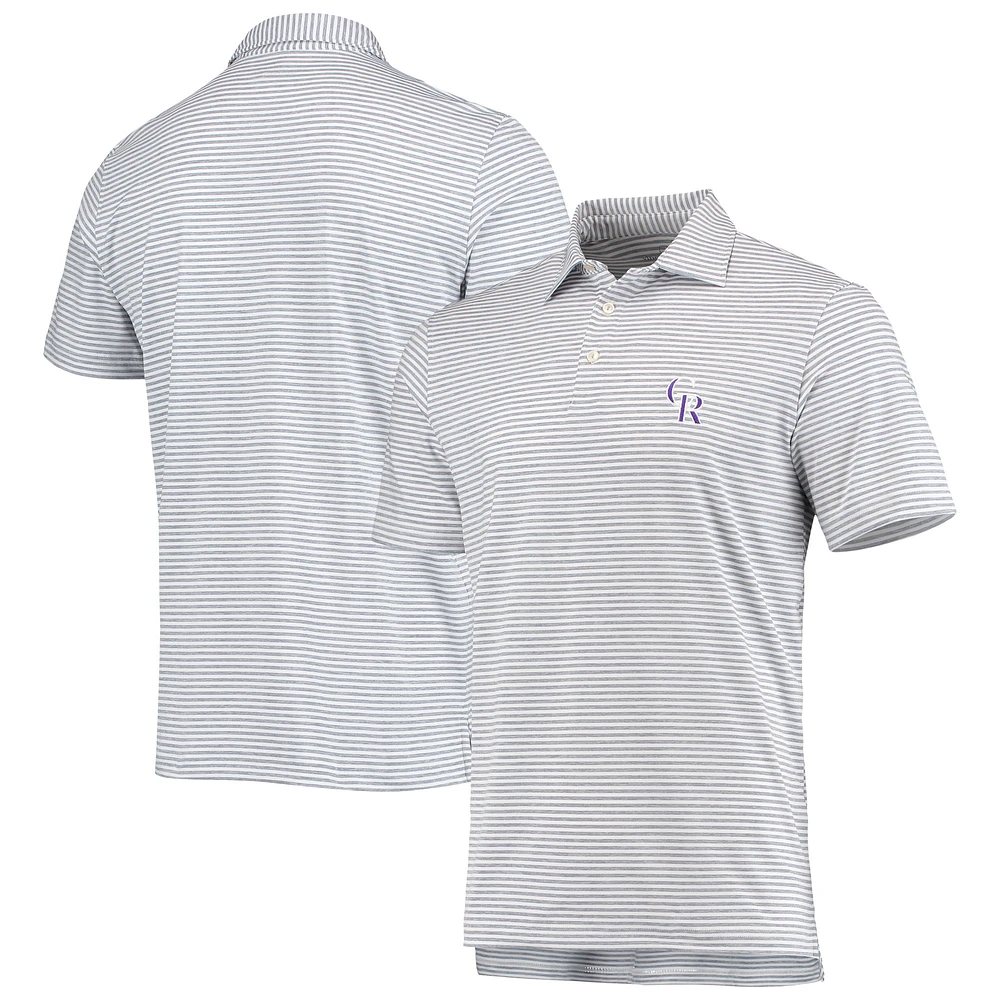 Men's Vineyard Vines Gray Colorado Rockies Heathered Winstead Sankaty Polo