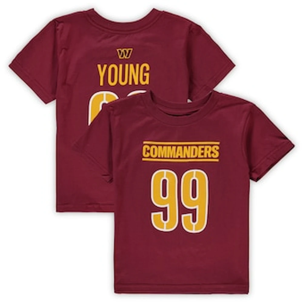 Preschool Chase Young Burgundy Washington Commanders Mainliner Player Name & Number T-Shirt