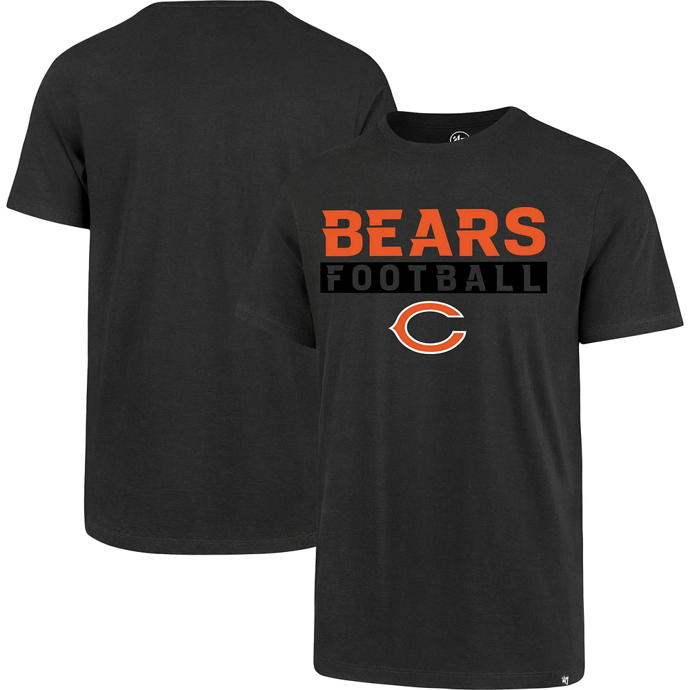 Men's '47 Charcoal Chicago Bears Dark Ops Super Rival - T-Shirt