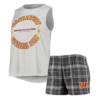 Women's Concepts Sport White/Charcoal Washington Commanders Ultimate Tank Top & Shorts Sleep Set