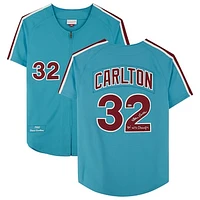 Steve Carlton Philadelphia Phillies Autographed Light Blue Mitchell & Ness Authentic Jersey with ''80 WS CHAMPS'' Inscription