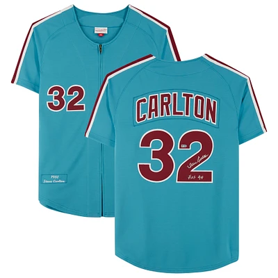 Steve Carlton Philadelphia Phillies Autographed Light Blue Mitchell & Ness Authentic Jersey with ''HOF 94'' Inscription