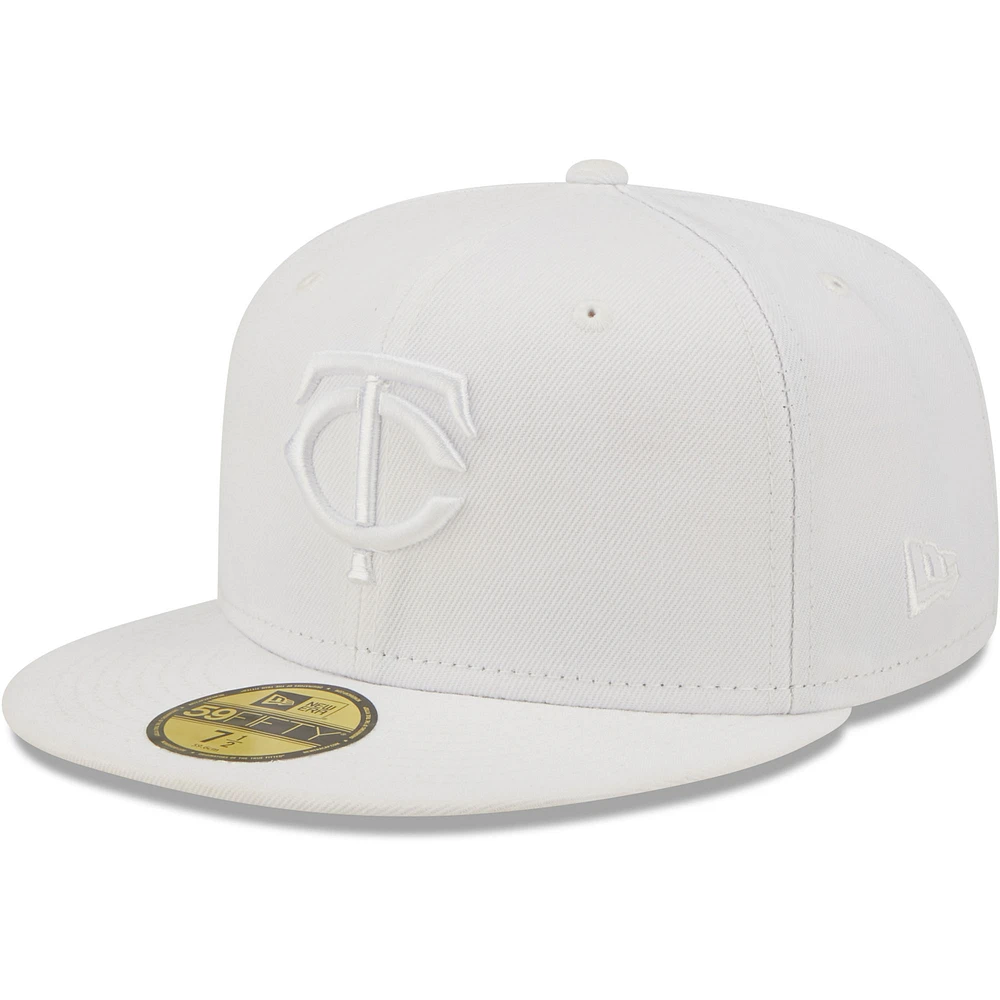 Men's New Era Minnesota Twins White on 59FIFTY Fitted Hat