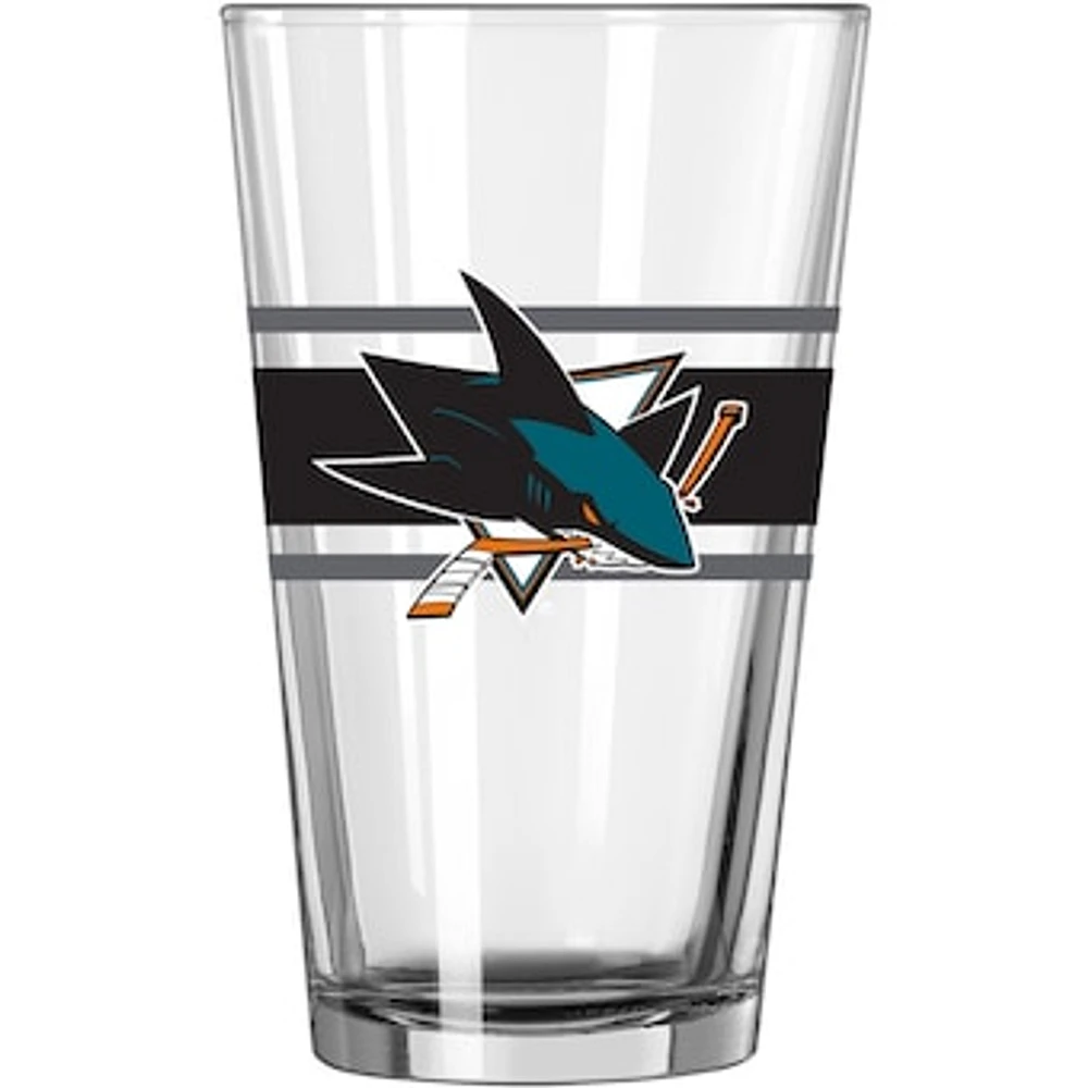 San Jose Sharks 16oz. Stripe Pint Glass