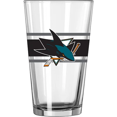 San Jose Sharks 16oz. Stripe Pint Glass