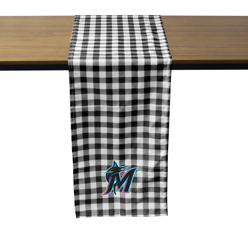 Miami Marlins Buffalo Check Table Runner