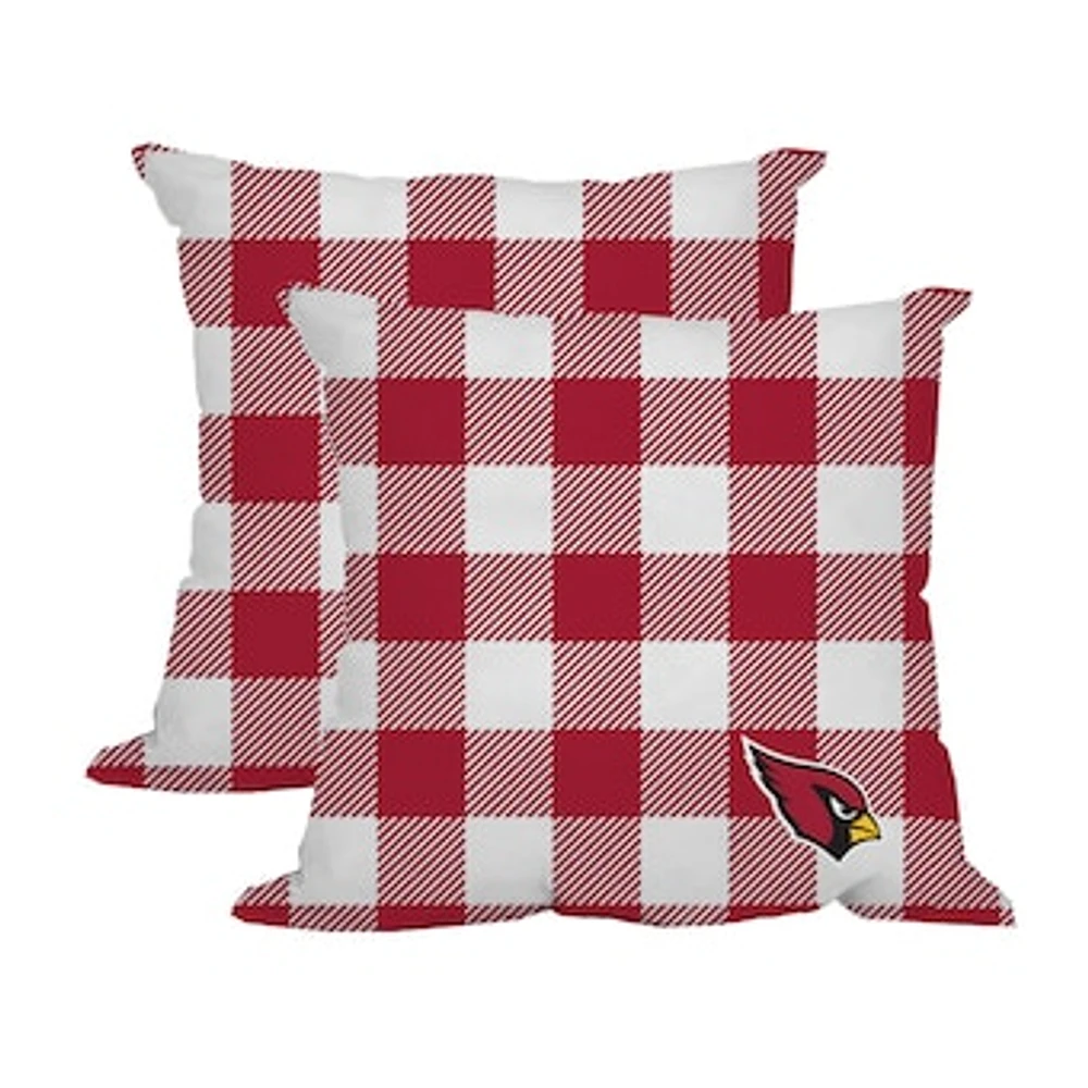 Arizona Cardinals 2-Pack Buffalo Check Plaid Outdoor Pillow Set