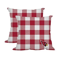 Arizona Cardinals 2-Pack Buffalo Check Plaid Outdoor Pillow Set